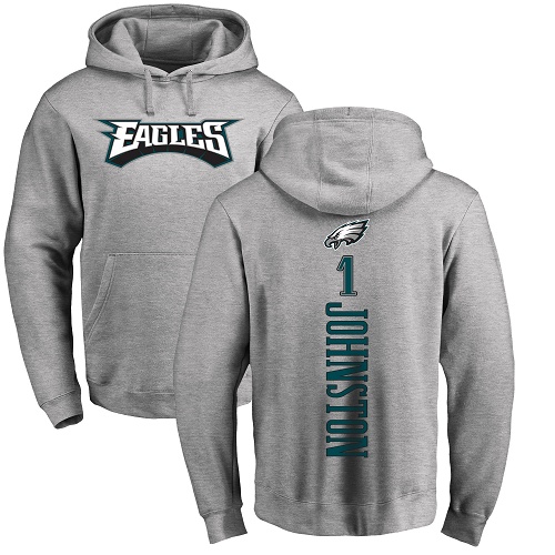 Men Philadelphia Eagles #1 Cameron Johnston Ash Backer NFL Pullover Hoodie Sweatshirts->youth nfl jersey->Youth Jersey